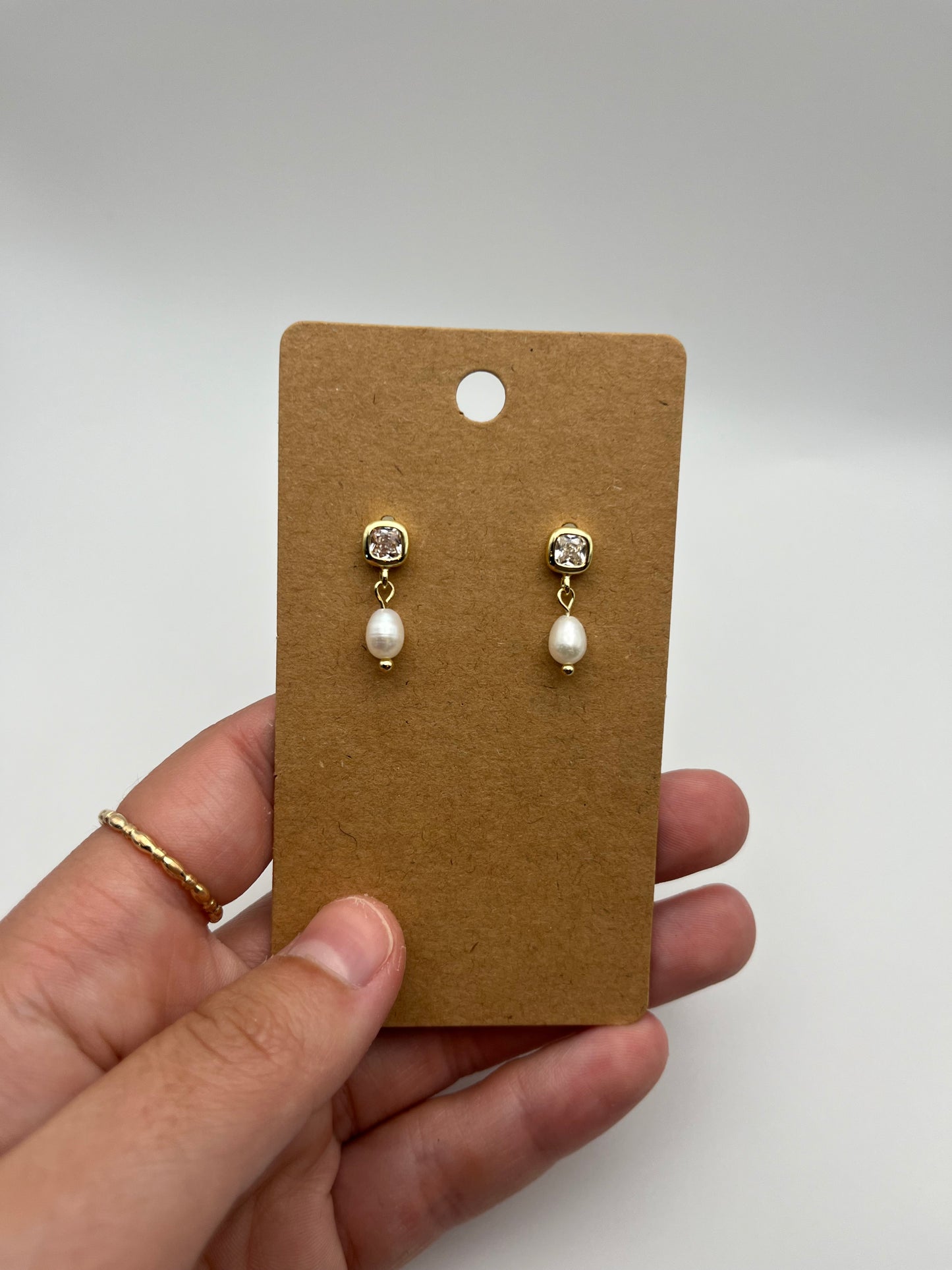 Pearl Square Earrings