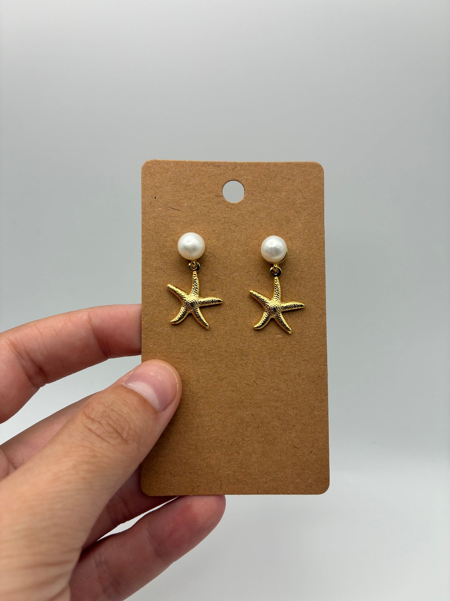 Pearl Posts with Gold Details