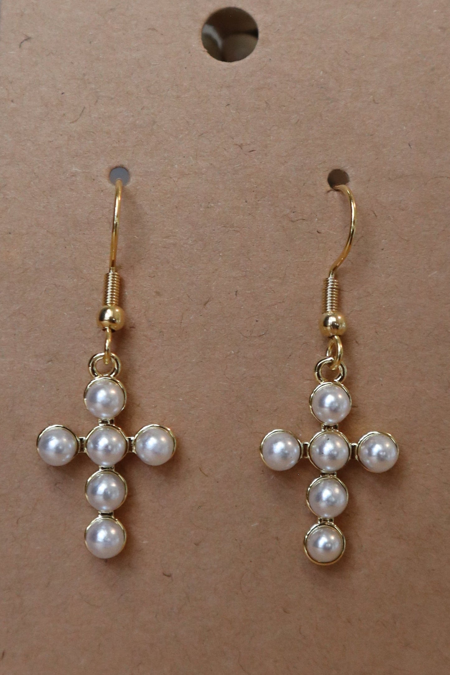Pearlescent Cross Earrings