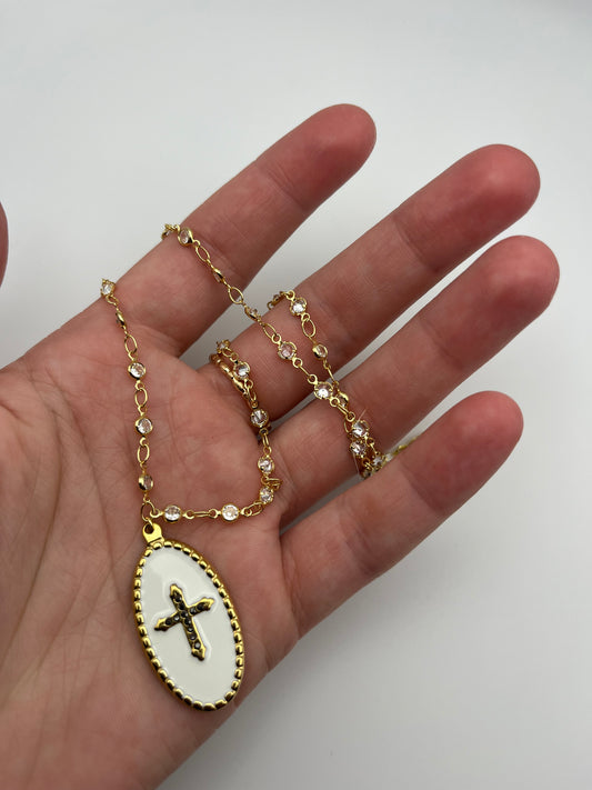 Large Cross Pendant on Dainty Chain