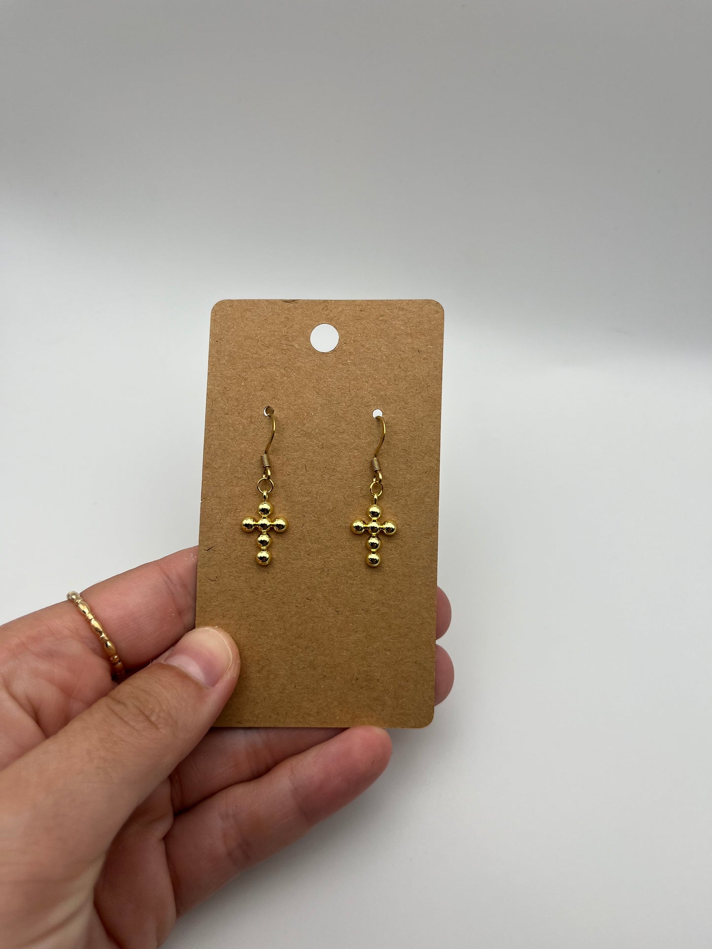 Classic Gold Cross Earrings