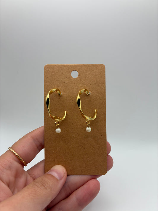 Large Hoops with Pearls