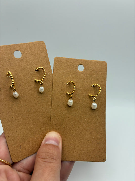 Bubble Hoops with Pearls