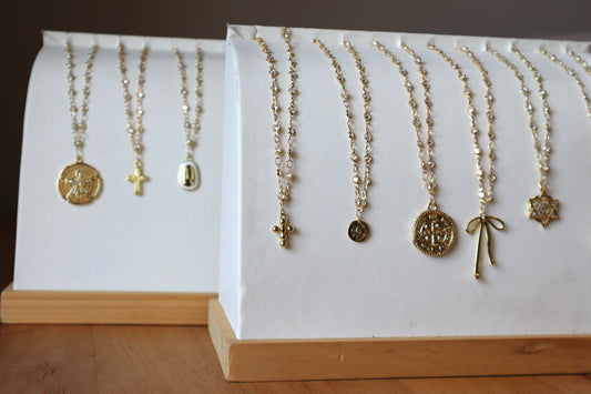Dainty Crystal Necklace: Choose Your Charm