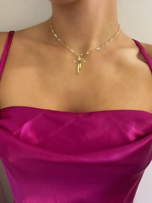 Bow Pendant with Dainty Chain