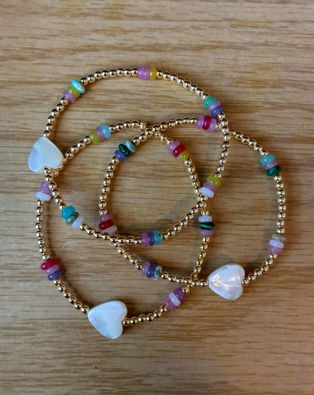 Gold & Rainbow Heart Stacker