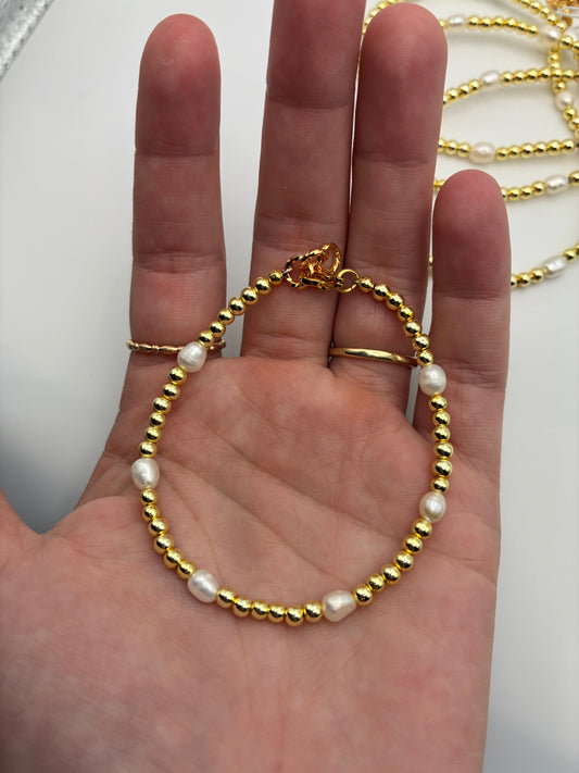 Gold & Pearl Bracelet