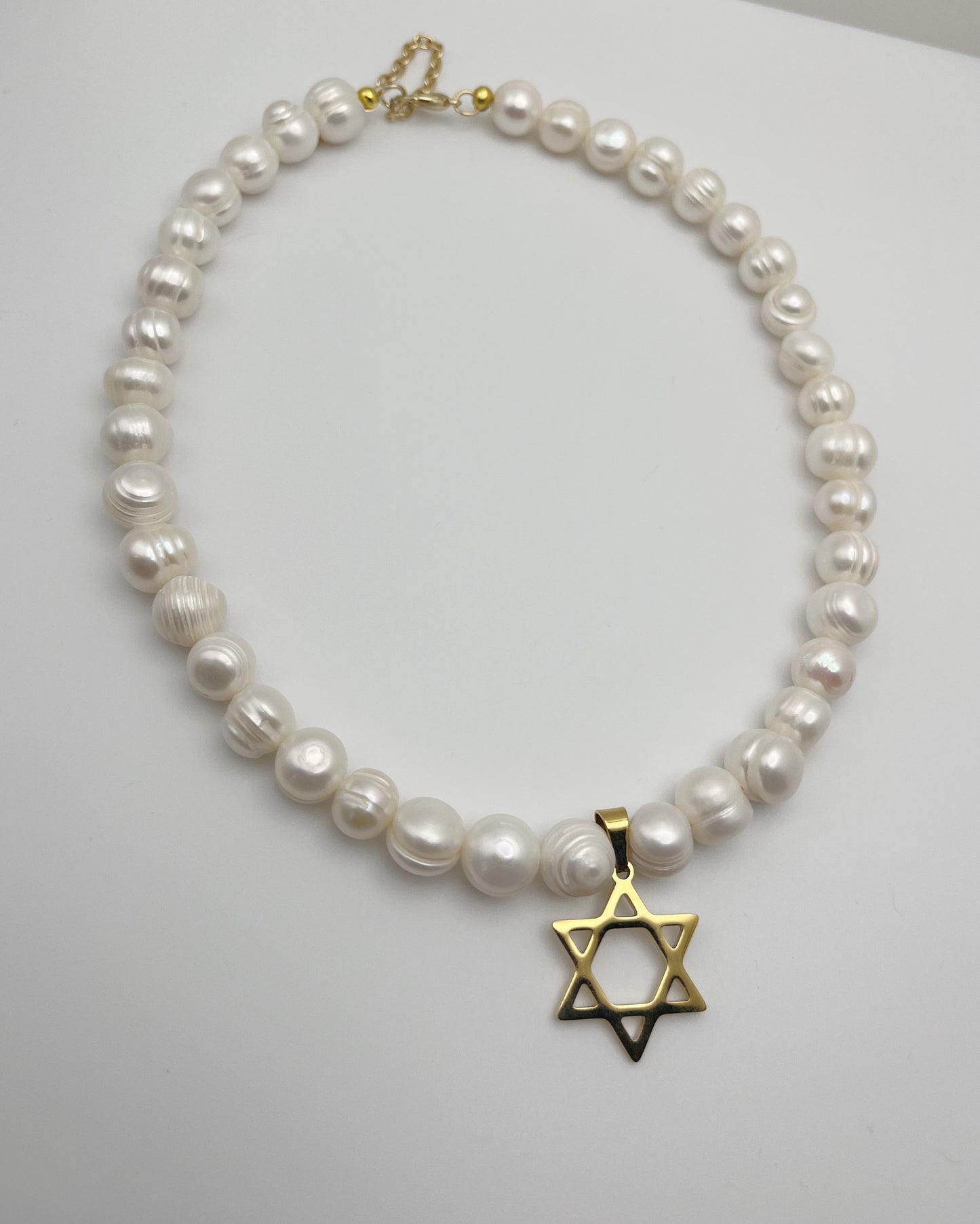 Star of David with Pearls Necklace