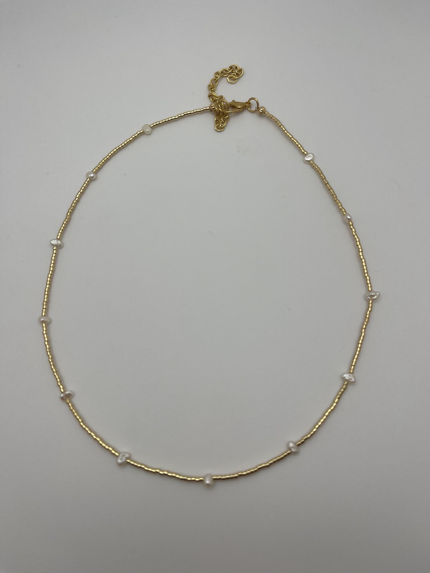 Dainty Gold & Pearl Choker