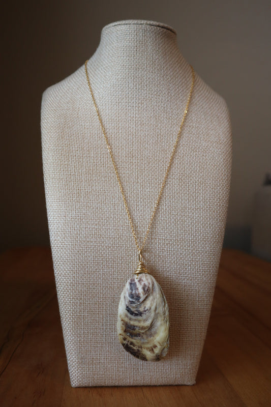 Wire Wrapped Oyster Necklace