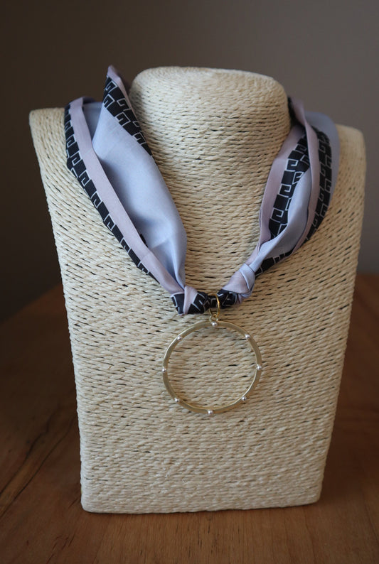 Athens Scarf with Mixed Metal Charm