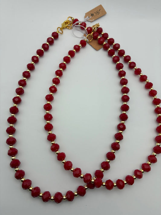 Red Game Day Necklace