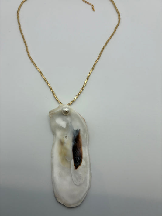 Beaded Oyster Choker Necklace