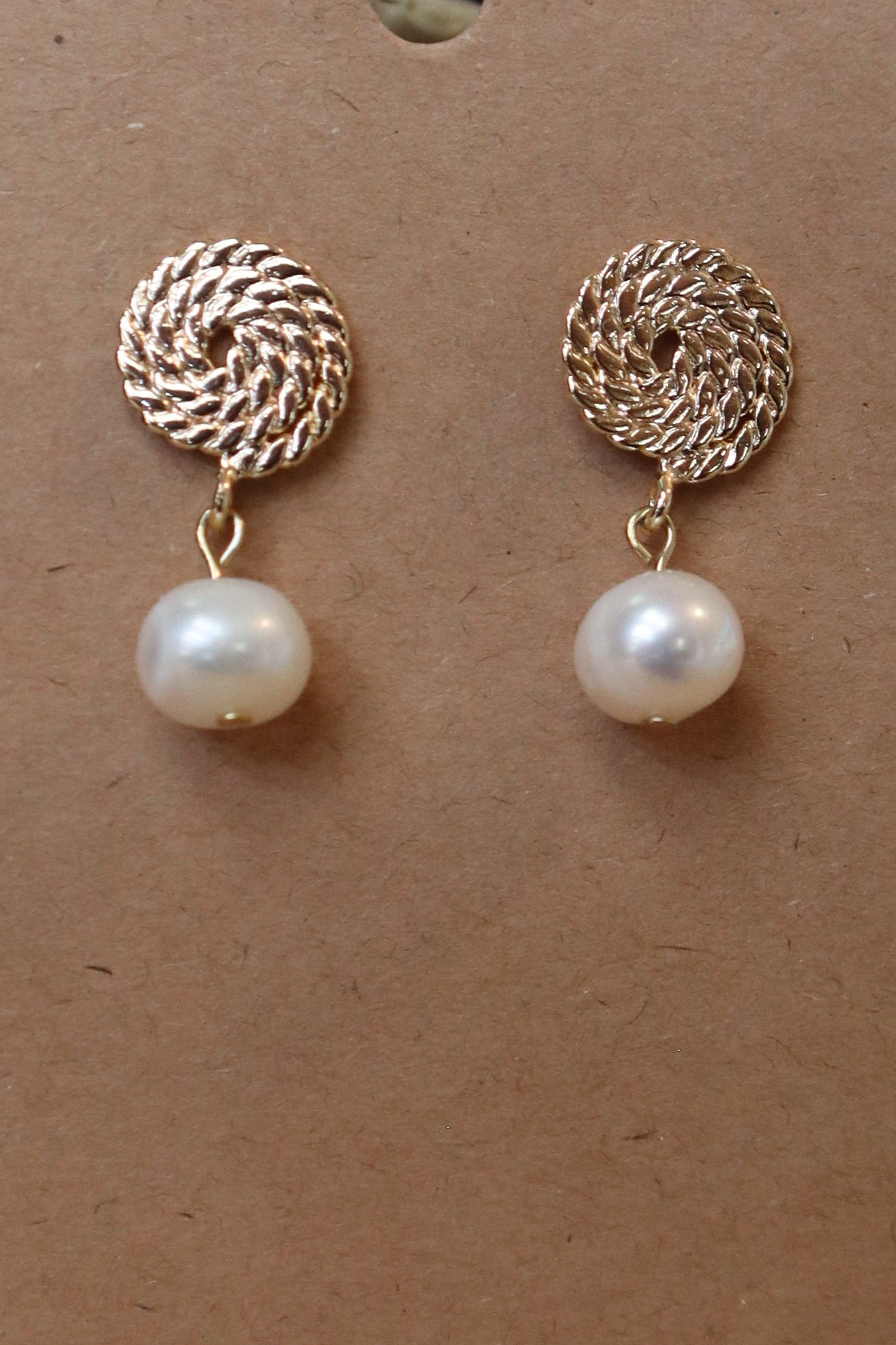 Spiral Earrings with Freshwater Pearls