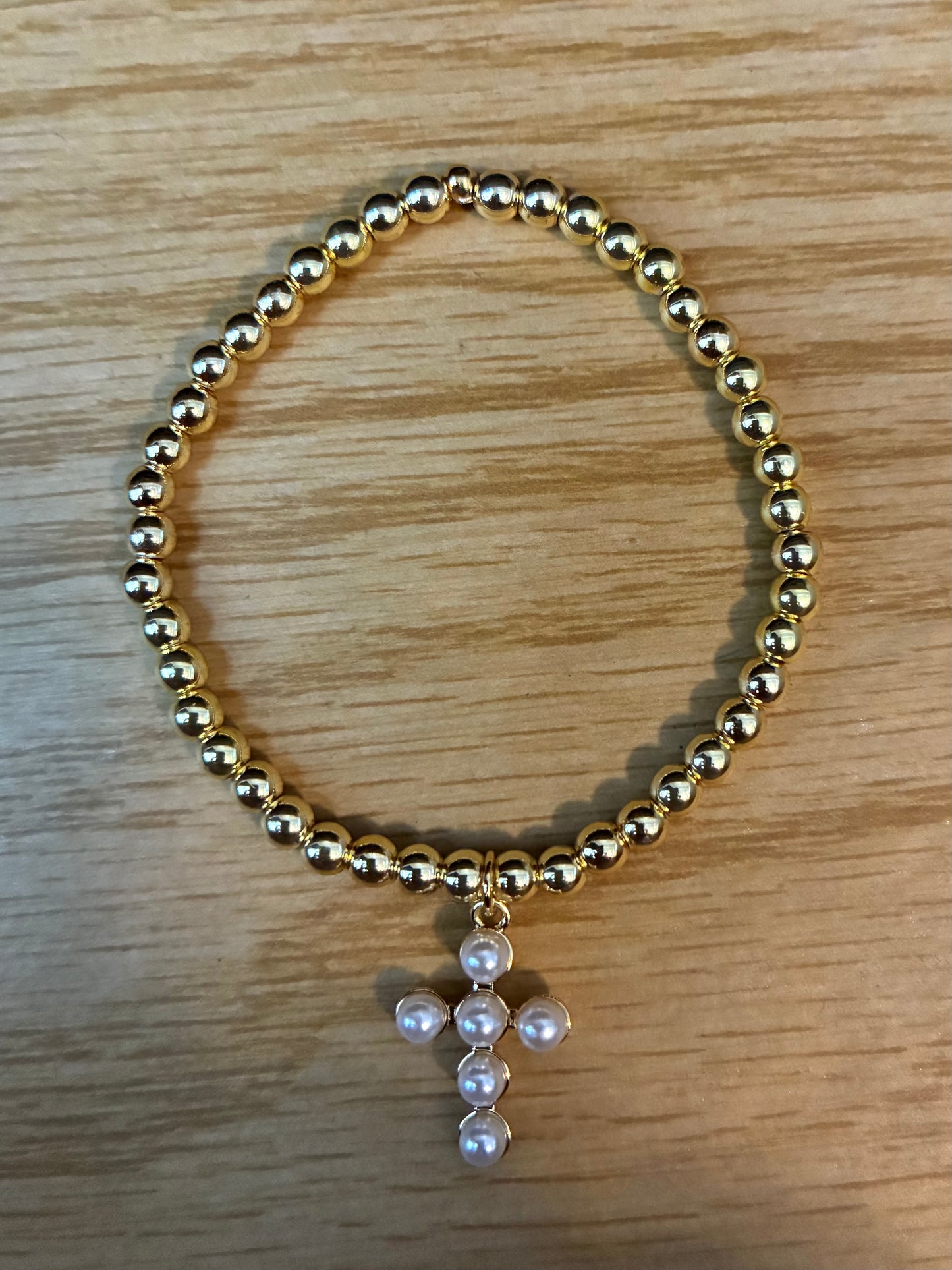 Pearl Cross Bracelet