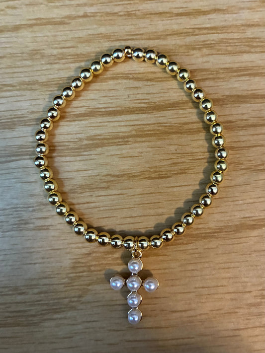 Pearl Cross Bracelet