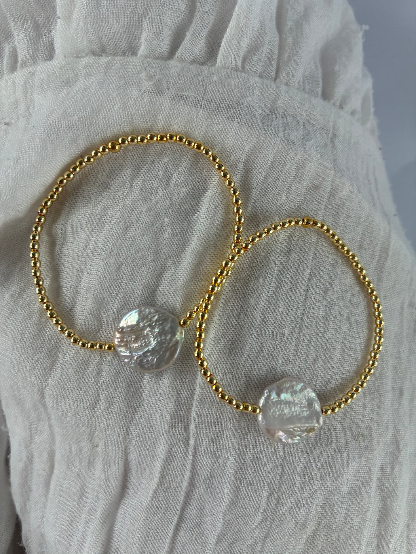 Large Coin Pearl Bracelet