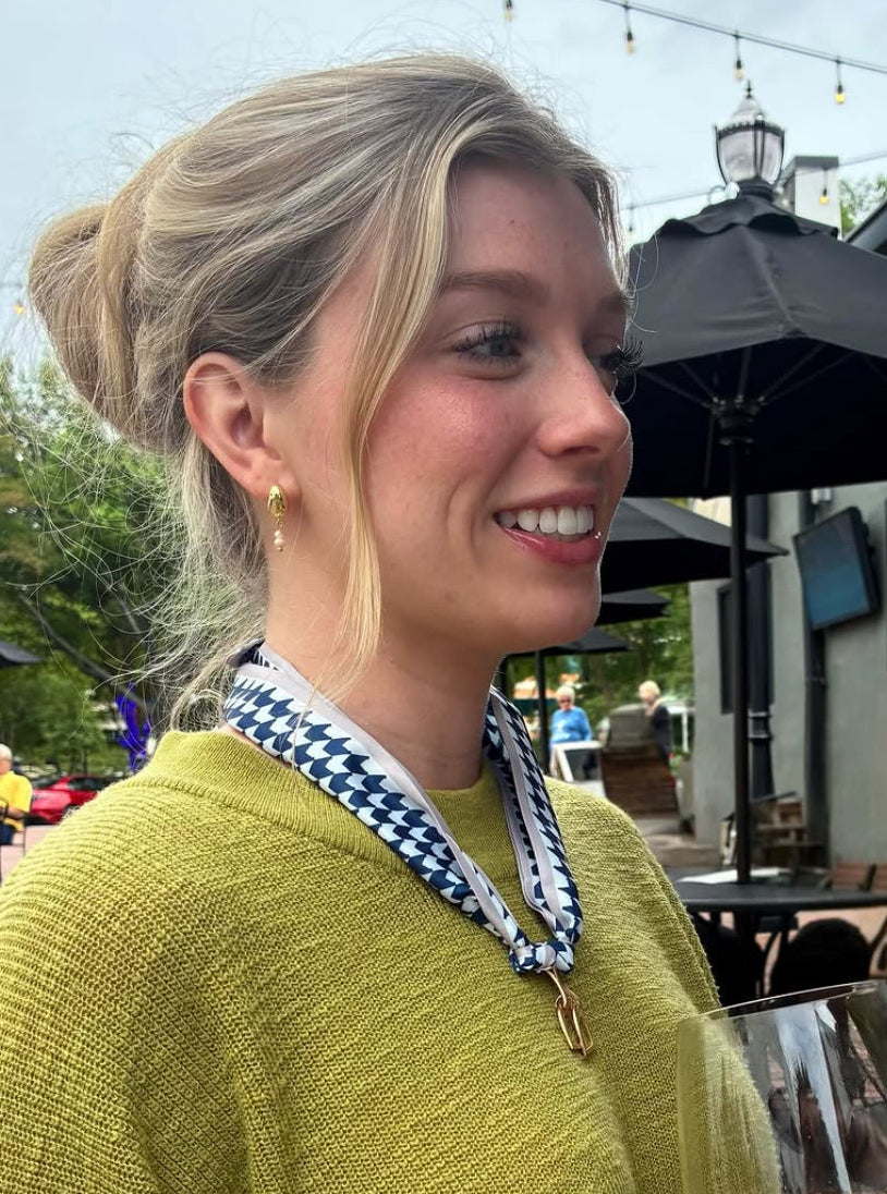 Houndstooth Scarf with Stirrups Charm